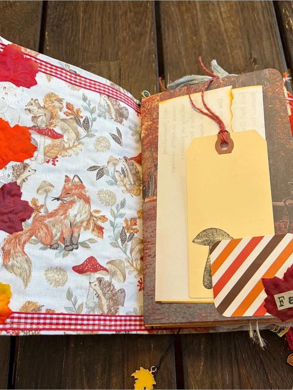Fall Autumn Junk Journal Thanksgiving Leaves Gratitude Softcover Decorated 3 Sig